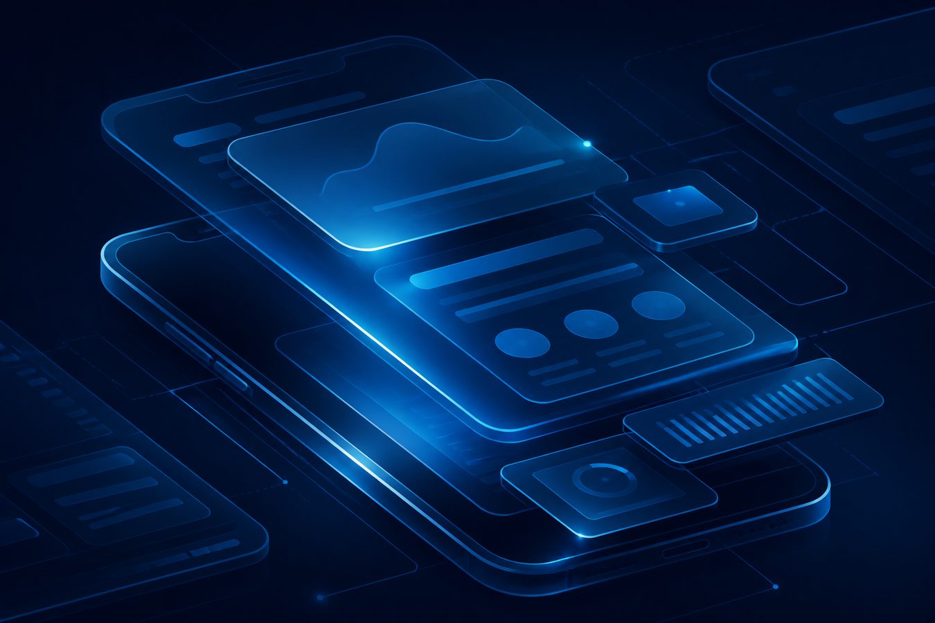 Abstract mobile device slabs and layered application interfaces
